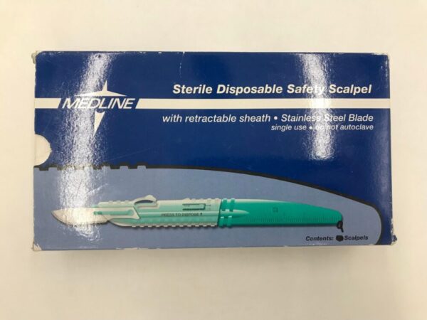 MEDLINE MDS15310 Disposable Safety Scalpel w/Retractable Sheath #10 (9/Box)