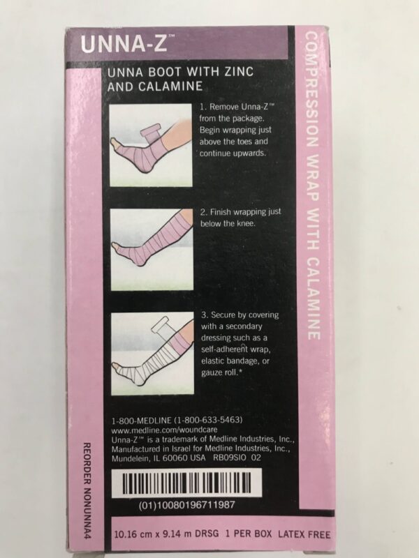 Medline NONUNNA4 UNNA-Z Unna Boot with Zinc and Calamine 4in x 10yds (10.16cm x 9.14m)