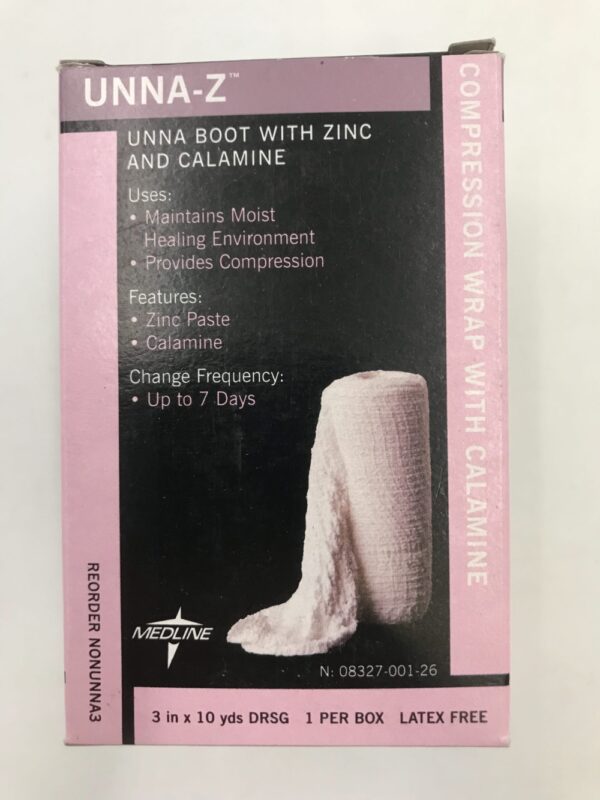 Medline NONUNNA3 UNNA-Z Unna Boot with Zinc and Calamine 3in x 10yds (7.62cm x 9.14m)