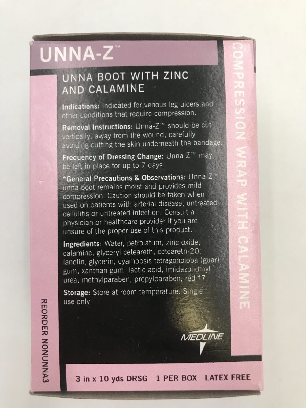 2 UNNA Z Unna Boot with Zinc and Calamine Medline Compression 3” X 10 Yd.