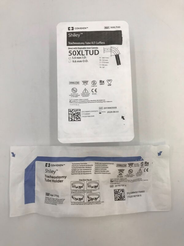 COVIDIEN 50XLTUD Shiley Tracheostomy Tube XLT Cuffless Distal w/ Disposable Inner Cannula
