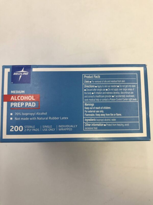 Medline MDS090735 Medium Alcohol Prep Pad 70% Isopropyl Alcohol (200/Box)