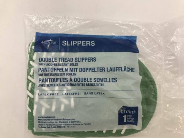 Medline RE12LBM Green Double Tread Slippers Latex Free