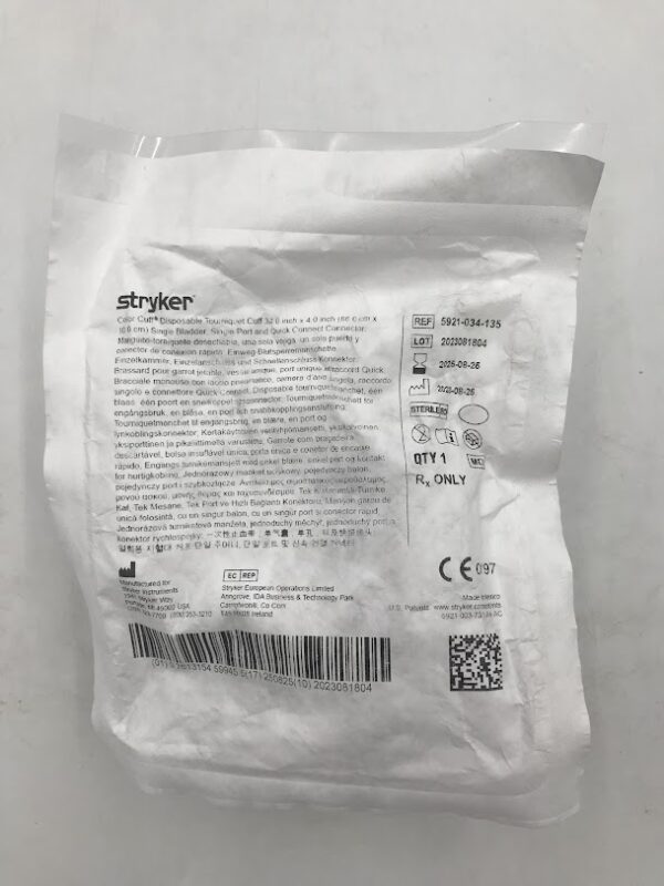 STRYKER 5921-034-135 Color Cuff Disposable Tourniquet Cuff 34in x 40in (X)
