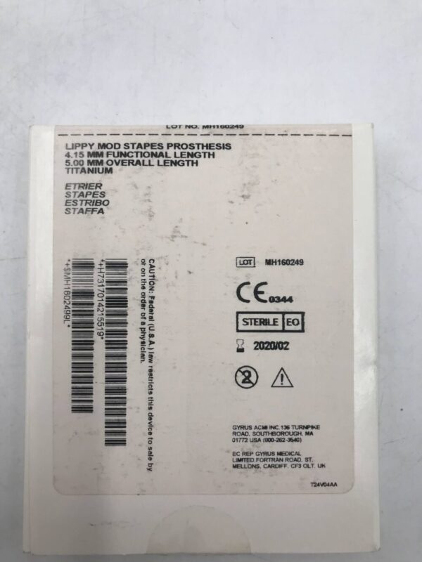 Gyrus 70142155 Lippy Mod Staples Prosthesis 4.15mm (X)