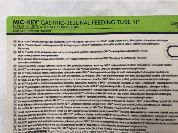 Halyard 8270-18-2.7-45 Mic-Key* Gastric-Jejunal Feeding Tube Kit Extension Sets with ENFit Connectors 18Fr (X)