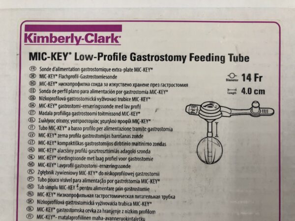 Kimberly-Clark 0120-14-4.0 Mic-Key* Low-Profile Gastrostomy Feeding Tube 14Fr (X)
