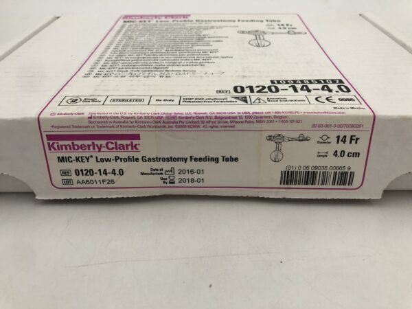 Kimberly-Clark 0120-14-4.0 Mic-Key* Low-Profile Gastrostomy Feeding Tube 14Fr (X)