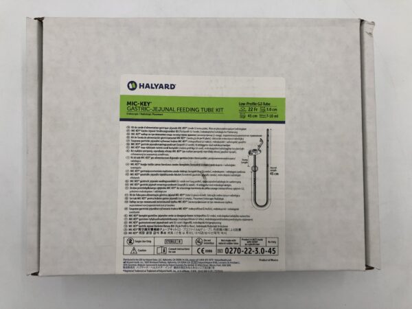 Halyard 0270-22-3.0-45 Mic-Key* Gastric-Jejunal Feeding Tube Kit Low-Profile GJ-Tube 22Fr (X)