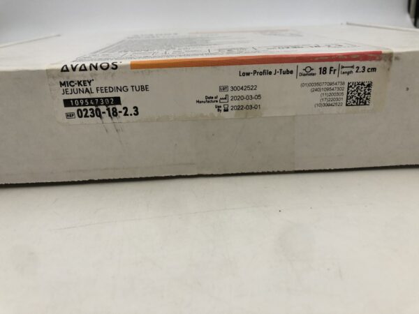 Avanos 0230-18-2.3 Mic-Key* Jejunal Feeding Tube Low-Profile J-Tube 18Fr (X)