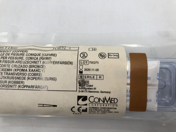 Conmed 7021-119 Ultrapower Bur Tapered Fissure Crosscut Copper 1.5mm x 4.9mm (X)