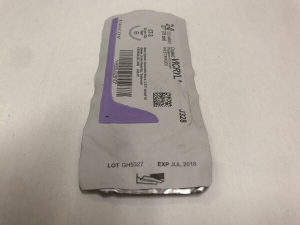 Ethicon J328 Vicryl Coated Suture Violet Braided 2-0 27" CT-3 22mm Taper (X)