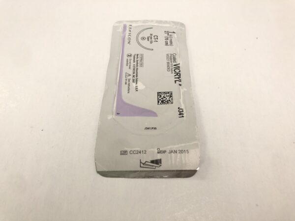 Ethicon J341 Vicryl Coated Suture Violet Braided 1 27" CT-1 36mm Taper (X)