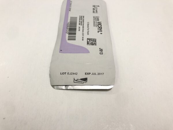 Ethicon J913 Vicryl Coated Suture Undyed Braided 1 18", 12 Strands Per Packet (X)