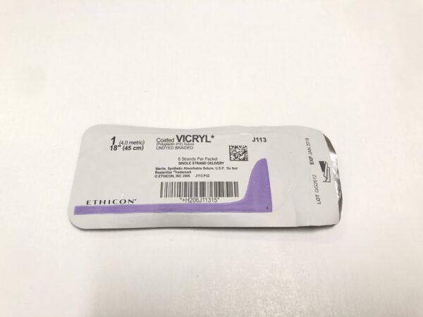 Ethicon J113 Vicryl Coated Suture Undyed Braided 6 Strands Per Packet (X)