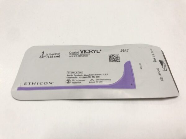Ethicon J617 Vicryl Coated Suture Violet Braided 1 54" (X)