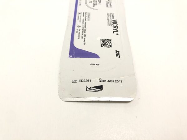 Ethicon J267 Vicryl Coated Suture Undyed Braided 0 27" CP-1 36mm Reverse Cutting (X)