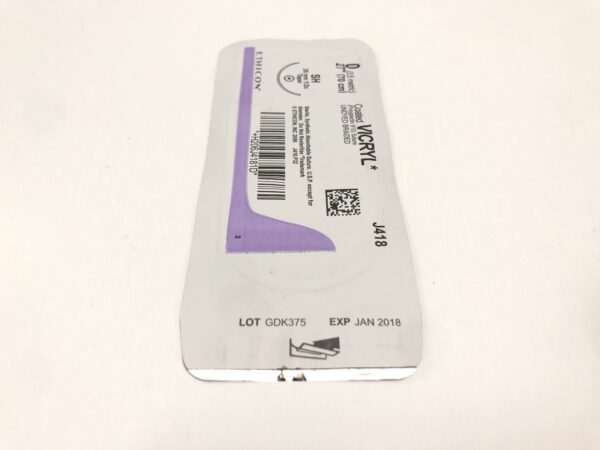 Ethicon J418 Vicryl Coated Suture Undyed Braided 0 27" SH 26mm Taper (X)