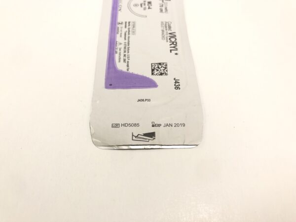 Ethicon J436 Vicryl Coated Suture Violet Braided 0 27" MO-4 36mm Taper (X)
