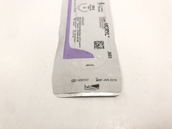 Ethicon J603 Vicryl Coated Suture Violet Braided 0 27" UR-6 26mm Taper (X)