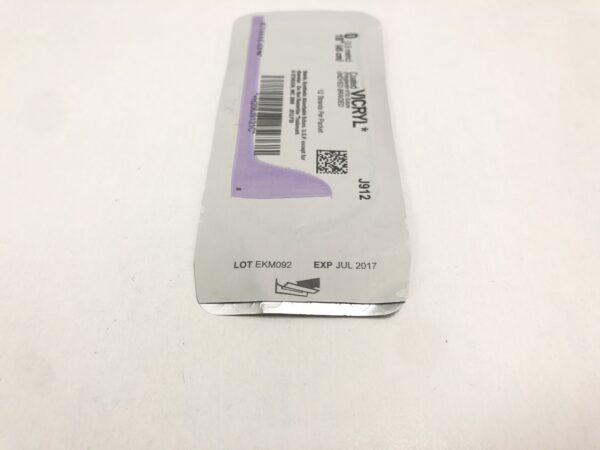 Ethicon J912 Vicryl Coated Suture Undyed Braided 0 18" 12 Strands Per Packet (X)