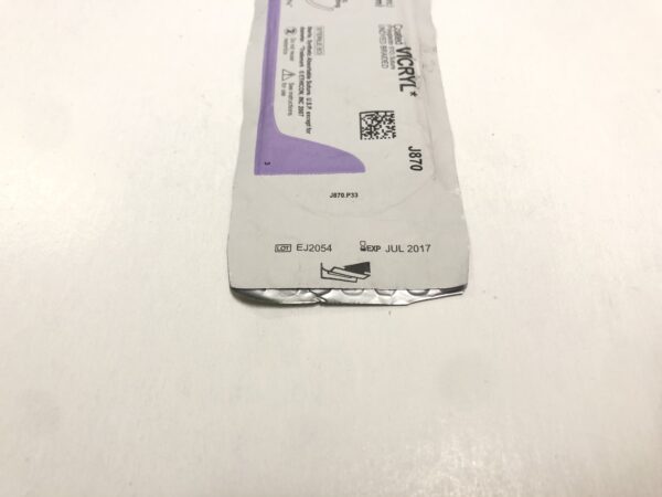 Ethicon J870 Vicryl Coated Suture Undyed Braided 0 27" CP-2 26mm Reverse Cutting (X)