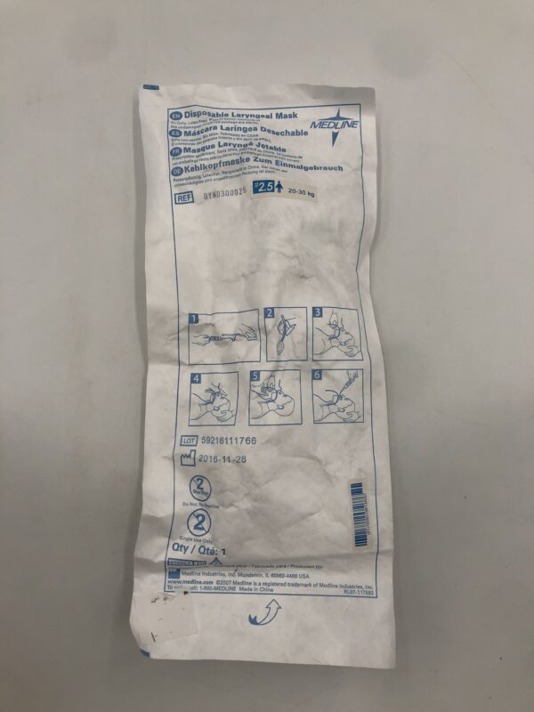Medline DYND300025 Disposable Laryngeal Mask #2.5 20-30kg