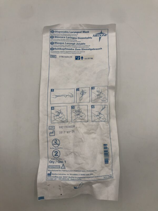 Medline DYND300020 Disposable Laryngeal Mask #2 10-20kg