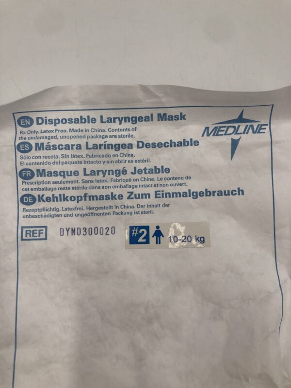 Medline DYND300020 Disposable Laryngeal Mask #2 10-20kg