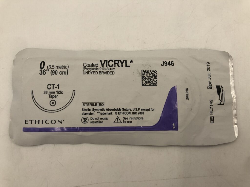Ethicon J946 Vicryl Coated Suture Undyed Braided 0 36