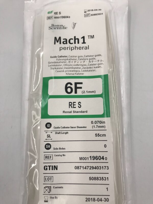 Boston Scientific 19604 Mach1 Peripheral RE S Renal Standard Guide Catheter 6F (X)