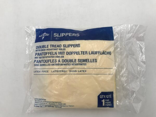 Medline RE12LBM Yellow Double Tread Slippers