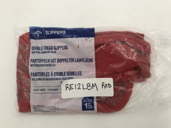 Medline RE12LBM Red Double Tread Slippers