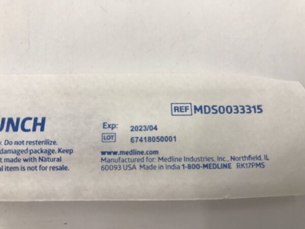 Medline MDS0033315 Disposable Dermal Biopsy Punch 1.5mm (X)