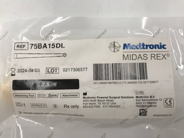 Medtronic 75BA15DL Midas Rex Dissecting Tool Legend 7.5 (X)