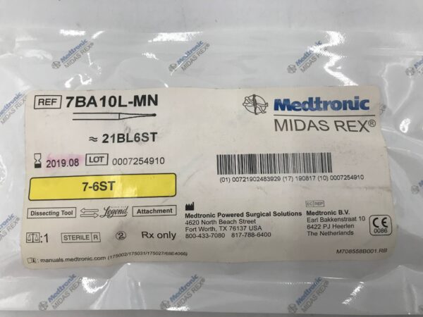 Medtronic 7BA10L-MN Midas Rex Dissecting Tool Legend =21BL6ST 7-6ST (X)