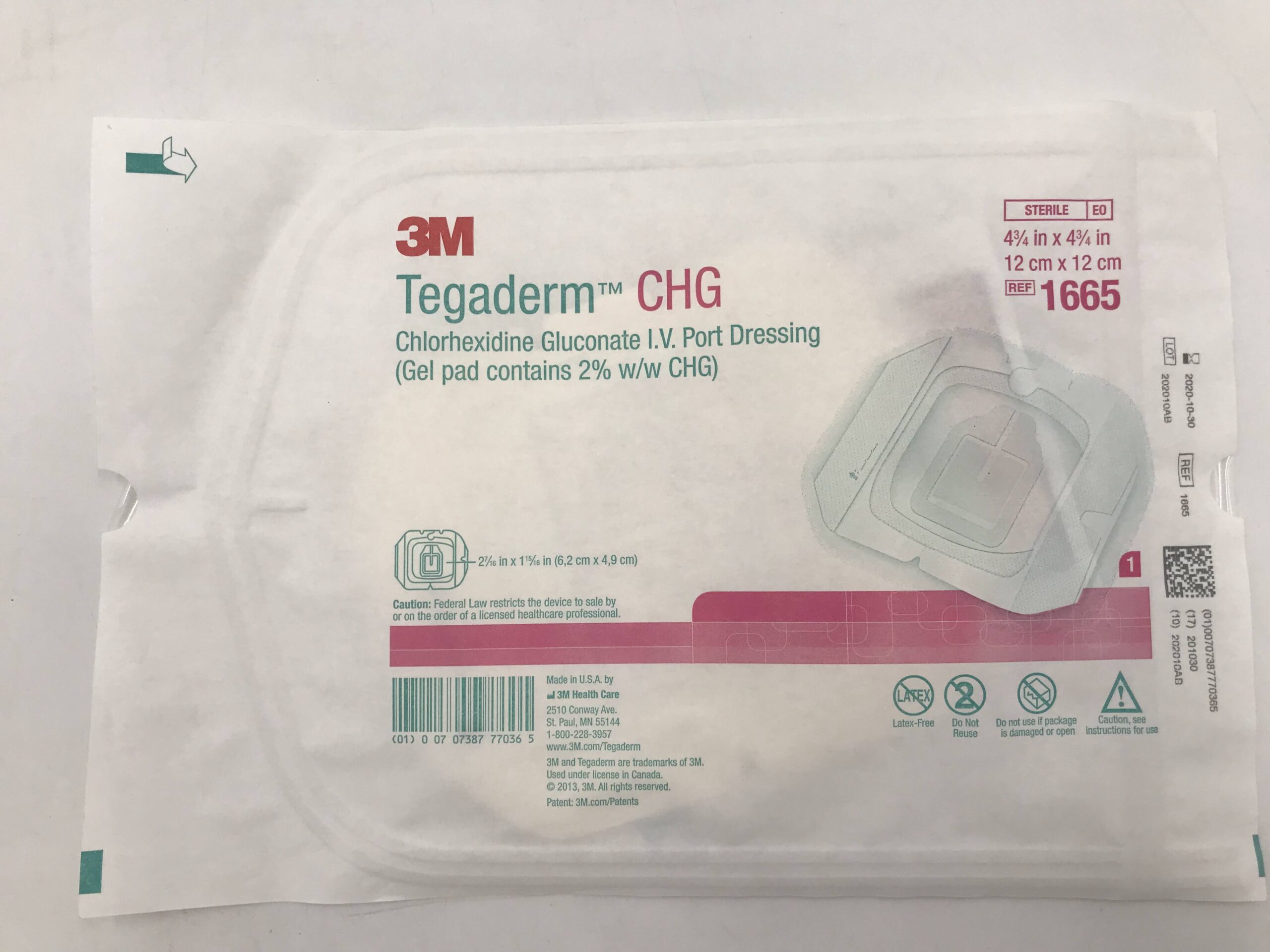 3M Tegaderm CHG Securement Dressing REF 1657 – Box Of 25 – Exp 02/2026