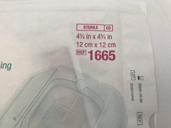 3M 1665 Tegaderm CHG Chlorhexidine Gluconate I.V. Port Dressing 4 3/4in x 4 3/4in (X)