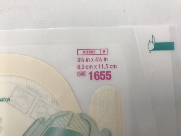 3M 1655 Tegaderm I.V. Transparent Film Dressing with Border 3 1/2in x 4 1/2in (X)