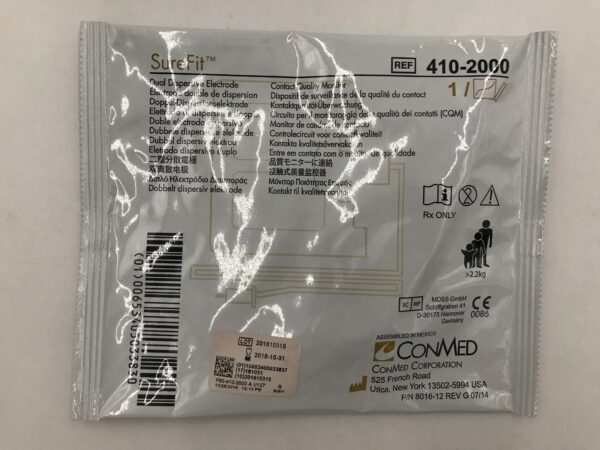 CONMED 410-2000 SureFit Dual Dispersive Electrode (X)