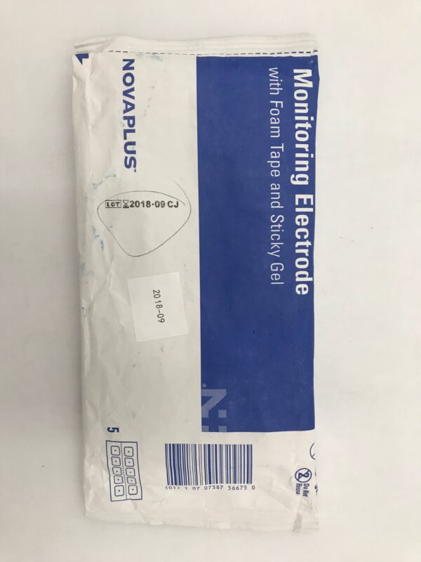 NOVAPLUS V2560 Monitoring Electrode w/ Foam Tape & Sticky Gel (5/Pkg)(X)