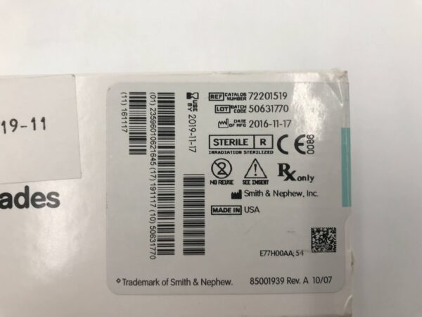 Smith & Nephew 72201519 Dyonics Powermini 3.5mm Abrader Burr Endoscopic Surgery Blades (6/Box) (X)