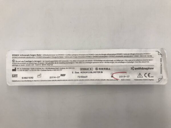 Smith & Nephew 7205669 Dyonics Arthroscopic Surgery Blade 5.5mm Acromioblaster (X)
