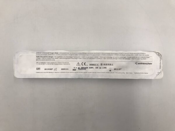 Smith & Nephew 72200080 Dyonics Arthroscopic Surgery Blade 4.0mm Abrader Burr 180mm Long (X)