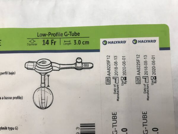 Halyard 0120-14-3.0 Mic-Key* Gastrostomy Feeding Tube Low-Profile G-Tube 14Fr (X)