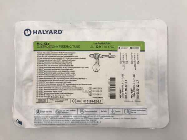 Halyard 0120-12-1.7 Mic-Key* Gastrostomy Feeding Tube Low-Profile G-Tube 12Fr (X)