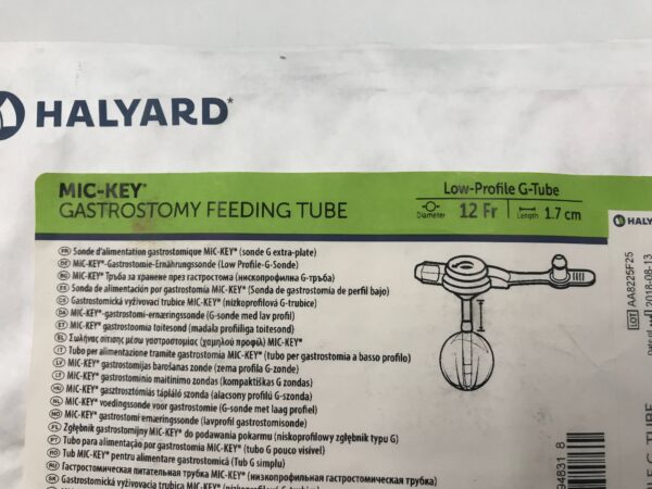 Halyard 0120-12-1.7 Mic-Key* Gastrostomy Feeding Tube Low-Profile G-Tube 12Fr (X)