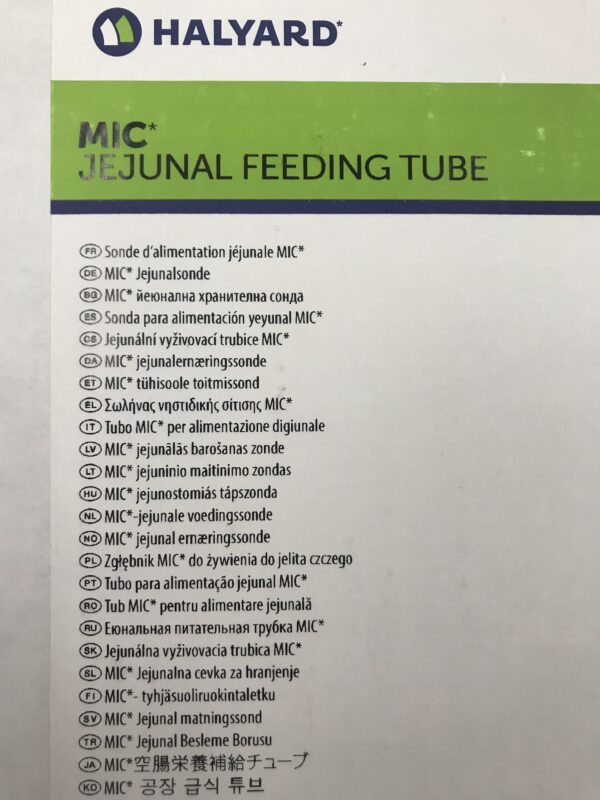 Halyard 0200-22 Mic* Jejunal Feeding Tube J-Tube 22Fr (2/Box) (X)