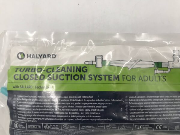 Halyard 227 Turbo-Cleaning Closed Suction System for Adults 14F Double Swivel Elbow (X)