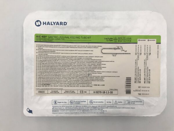 Halyard 8270-18-1.5-30 Mic-Key* Gastric-Jejunal Feeding Tube Kit Extension Sets with ENFit Connectors 18Fr (X)